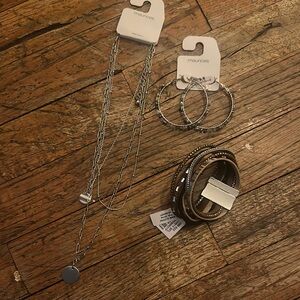 Maurices Silver and Brown Jewelry Set